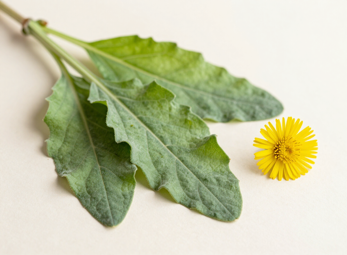 Mullein leaf botanical ingredient illustration; not a photograph of the finished extract
